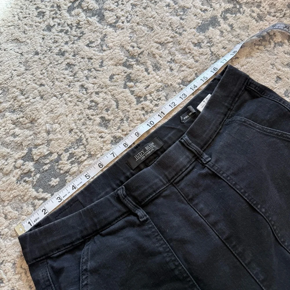 Judy Blue Black Pull On Flare Jeans Womens Plus Size 15 32 Wide Leg Festival - Picture 9 of 10